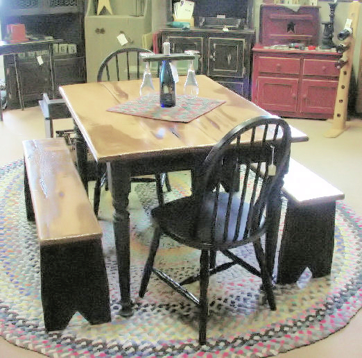 Hickery Farmhouse Table & Benches