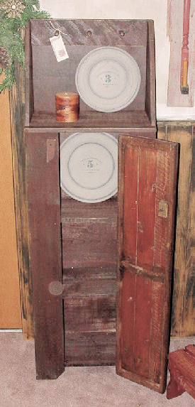 primitive hutch cabinet